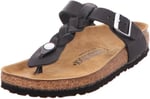 Birkenstock Gizeh Leoi Braided Parmakarası Siyah Kadın Terlik