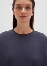 Bisiklet Yaka Lacivert Basic Sweatshirt 1610198-70726