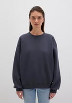 Bisiklet Yaka Lacivert Basic Sweatshirt 1610198-70726
