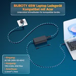 BIUBOTY Acer Aspire 5 3 E1 E3 E5 V3 V5 E14 E15 E17 ES1 S3 R3 5250 5750 5920 5742 5253 5733 5517 5532 5349 7560 A315 Dizüstü Bilgisayar Şarj Kablosu 65W 19V 3,42A AC DC Adaptörü (5,5 x 1,7 mm)