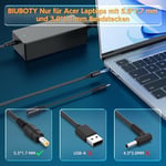 BIUBOTY Acer Aspire 5 3 E1 E3 E5 V3 V5 E14 E15 E17 ES1 S3 R3 5250 5750 5920 5742 5253 5733 5517 5532 5349 7560 A315 Dizüstü Bilgisayar Şarj Kablosu 65W 19V 3,42A AC DC Adaptörü (5,5 x 1,7 mm)