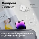 Bix BXUC65FTA 65W PD Typ-C Girişli Macbook Pro/Air Şarj Cihazı, MacBook Air/Pro 13/14/15/16 İnç Led Göstergeli ve Tüm Type-C Cihazlarıyla Uyumlu 2 Metre Type-C’den Type-C’ye Kablo
