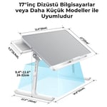 Bix SAIJI K7 Mini Dizüstü Yatak Tepsi Masası, Kaymaz PVC Deri ile Dizüstü Çalışma Masası, Ayarlanabilir Dizüstü Bilgisayar Standı Çok Amaç için Kullanılabilir Masa Gümüş