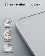 Bix SAIJI K7 Mini Dizüstü Yatak Tepsi Masası, Kaymaz PVC Deri ile Dizüstü Çalışma Masası, Ayarlanabilir Dizüstü Bilgisayar Standı Çok Amaç için Kullanılabilir Masa Gümüş