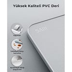 Bix SAIJI K7 Mini Dizüstü Yatak Tepsi Masası, Kaymaz PVC Deri ile Dizüstü Çalışma Masası, Ayarlanabilir Dizüstü Bilgisayar Standı Çok Amaç için Kullanılabilir Masa Gümüş