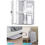 Bix SAIJI K7 Ultimate PVC Deri Çıkarılabilir Silikon Bölmeli Depolama Çekmeceli Ayarlanabilir Katlanır Dizüstü Yatak Masası, Laptop Çalışma Masası, Çıkarılabilir Kitaplık Gümüş