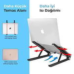 Bix SAIJI X1 Laptop Sehpası, Katlanabilir, Tablet Sehpası, Alüminyum Alaşım, Online Sınıf Çalışması, Duruşu İyileştirme, Isı Dağılımı Macbook, iPad ve 10-15,6 inç Olan Tüm Cihazlar ile Uyumlu. Siyah