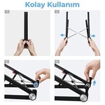 Bix SAIJI X1 Laptop Sehpası, Katlanabilir, Tablet Sehpası, Alüminyum Alaşım, Online Sınıf Çalışması, Duruşu İyileştirme, Isı Dağılımı Macbook, iPad ve 10-15,6 inç Olan Tüm Cihazlar ile Uyumlu. Siyah
