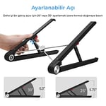 Bix SAIJI X1 Laptop Sehpası, Katlanabilir, Tablet Sehpası, Alüminyum Alaşım, Online Sınıf Çalışması, Duruşu İyileştirme, Isı Dağılımı Macbook, iPad ve 10-15,6 inç Olan Tüm Cihazlar ile Uyumlu. Siyah