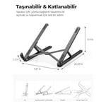 Bix Saiji X2 Taşıma Çantalı Alüminyum Notebook Laptop Standı Siyah