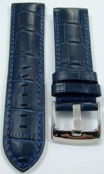 Bizon Deri Saat Kayışı Spor Lacivert 26mm Kordon Dikişli Kroko