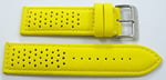 BİZON Sarı Deri Saat Kordonu 24mm Delikli Spor Saat Kayışı Dikişl