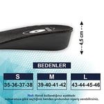 Black Deer 4 CM Topuk Yükseltici, Tam Boy Uzatıcı Tabanlık, Boy Uzatan, Sert Yüzey, Unisex Siyah Small