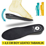 Black Deer 4 CM Topuk Yükseltici, Tam Boy Uzatıcı Tabanlık, Boy Uzatan, Sert Yüzey, Unisex Siyah Small