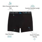 Black Deer Exclusive 3 Adet Erkek Pamuklu Esnek Boxer Siyah