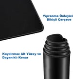 Black Deer Oyuncu Mouse Pad, Fare Altlığı, Kenar Dikişli, Kaymaz Taban, Ofis Tipi, Pürüzsüz Yüzey, Çalışma Masası Altlığı (90x40 XL) - Seçenekler: 30x25 S, 35x28 M, 70x30 L, 90x40 XL