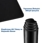 Black Deer Oyuncu Mouse Pad, Fare Altlığı, Kenar Dikişli, Kaymaz Taban, Ofis Tipi, Pürüzsüz Yüzey, Çalışma Masası Altlığı (90x40 XL) - Seçenekler: 30x25 S, 35x28 M, 70x30 L, 90x40 XL