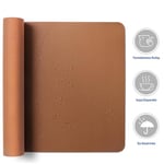 Black Deer PU Deri Mouse Pad Dikişli Kenar Dayanıklı Büyük Boy Çift Yönlü Kullanım Ofis Masa Matı Sümen(KAHVERENGİ, 90X40 XL) - Seçenekler: 70X30 L, 90X40 XL