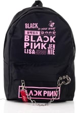 Blackpink Kpop Baskılı Piercing Zincirli Sırt Okul Çantası