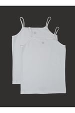 Blackspade 2'li Kız Çocuk İç Giyim Atlet Beyaz 104 cm