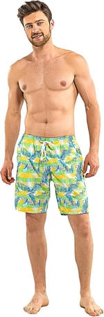 Blackspade Erkek Şort Mayo - 8566 - Çizgili Palmiye Baskılı - Seçenekler: Medium, Large, X-Large, XX-Large