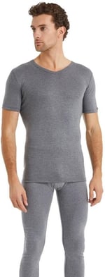 Blackspade V Yaka Kısa Kol Unisex Gri Termal İçlik C3T6N2O1