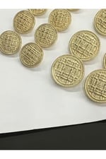 Blazer Ceket Düğmesi Takımı Hasır Model Gold