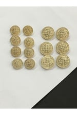 Blazer Ceket Düğmesi Takımı Hasır Model Gold
