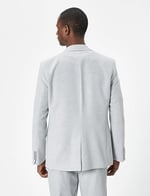 Blazer Ceket Slim Fit Cep Detaylı Düğmeli