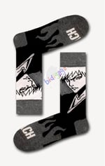 Bleach Desenli Unisex Kolej Çorap Gri 36-44