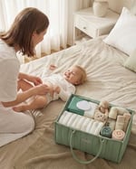 Blissful Diary Bebek Bezi Caddy Organizatörü, Şık Kreş Saklama Sepeti - Baby Shower için Hediye, Bebek Hediye Listesi Olmalıdır, Yenidoğan Temelleri - Bebek Bezi İstasyonu için Bebek Caddy