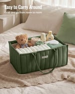 Blissful Diary Bebek Bezi Caddy Sepeti, Şık Bebek Bezi Caddy Organizatörü, Bebek Bezi Saklama Sepeti - Yenidoğan Bebek Duş Listesi ve Bebek Olması Gerekenler için Bebek Hediye Kaydı - Koyu Yeşil