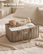 Blissful Diary Bebek Bezi Caddy Sepeti, Şık Bebek Bezi Caddy Organizatörü, Bebek Bezi Saklama Sepeti - Yenidoğan Bebek Duş Listesi ve Bebek Olması Gerekenler için Bebek Hediye Kaydı - Kahverengi