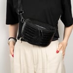 Bloominbag Alora Noir Croc Siyah Deri Bel Çantası