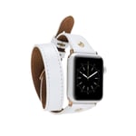 Bloominbag Alpine Double Tour Ivory White Hakiki Deri Apple Watch Kordonu - 44/45/46/49mm