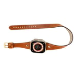 Bloominbag Alpine Double Tour Mocca Brown Hakiki Deri Apple Watch Kordonu - 44/45/46/49mm