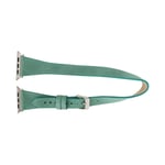 Bloominbag Alpine Slim Double Tour Aqua Hakiki Deri Apple Watch Kordonu - 44/45/46/49mm
