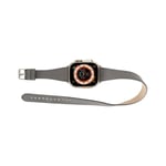 Bloominbag Alpine Slim Double Tour Stone Gray Hakiki Deri Apple Watch Kordonu - 44/45/46/49mm