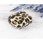 Bloominbag Aurel Snap Leopard Tan Hakiki Deri Airpods 3 Kılıfı – Charm Airpods Case