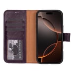 Bloominbag Bloomcase Apple Iphone 16 Pro Max – Burgundy Hakiki Deri Cüzdanlı Telefon Kılıfı