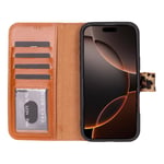 Bloominbag Bloomcase Apple Iphone 16 Pro Max – Leopard Hakiki Deri Cüzdanlı Telefon Kılıfı