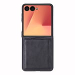 Bloominbag Bloomcase Flex Obsidian Black Hakiki Deri Samsung Galaxy Z Flip 7 Kılıf(6.9