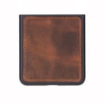 Bloominbag Bloomcase Flex Saddle Brown Hakiki Deri Samsung Galaxy Z Flip 7 Kılıf(6.9