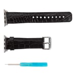 Bloominbag Bloominband Noir Croco Deri Apple Watch Kordonu-44/45/46/49mm