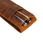 Bloominbag Bloompenpouch Çift Kalemlik Saddle Brown Deri Kılıf