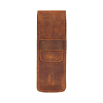 Bloominbag Bloompenpouch Çift Kalemlik Saddle Brown Deri Kılıf