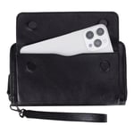 Bloominbag Bloomporter Obsidian Black Hakiki Deri Telefon Bölmeli Cüzdan