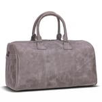 Bloominbag Bloomvoyage Ash Gray Hakiki Deri Duffle Çanta - Kadın Seyahat & Hafta Sonu Çantası