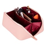 Bloominbag Ella Blush Shell – Deri Seyahat Ve Makyaj Çantası