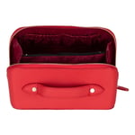Bloominbag Ella Terra Flame Scarlet Deri Seyahat Ve Makyaj Çantası